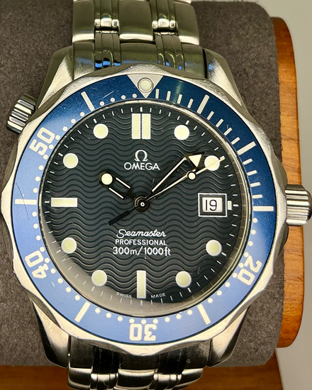 1999 Omega Seamaster Diver 300M 36.25MM Quartz Blue Dial Steel Bracelet (2561.80.00)