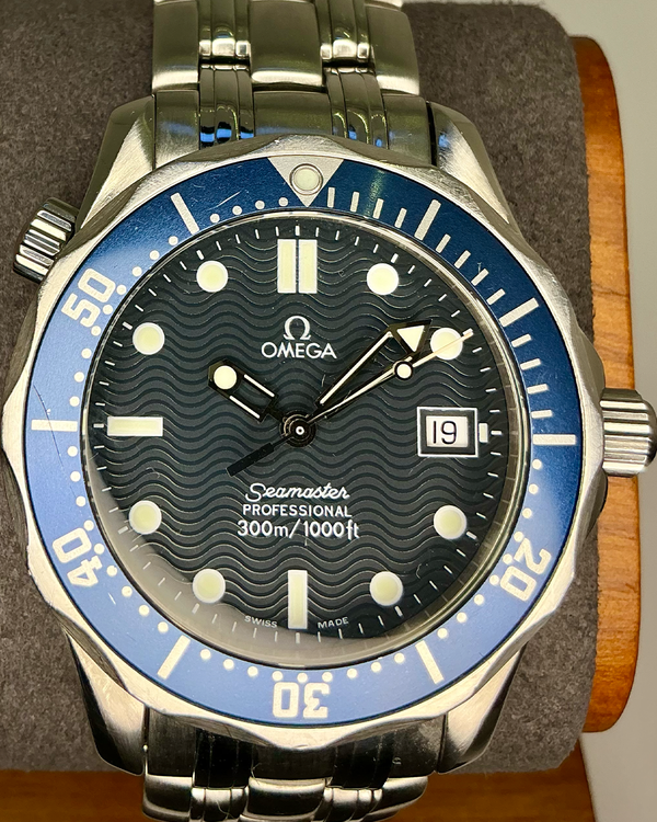 1999 Omega Seamaster Diver 300M 36.25MM Quartz Blue Dial Steel Bracelet (2561.80.00)