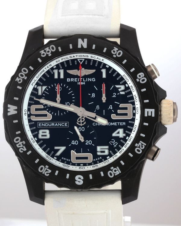 No Reserve - 2020 Breitling Endurance Pro 44MM Quartz Black Dial Rubber Strap (X82310)