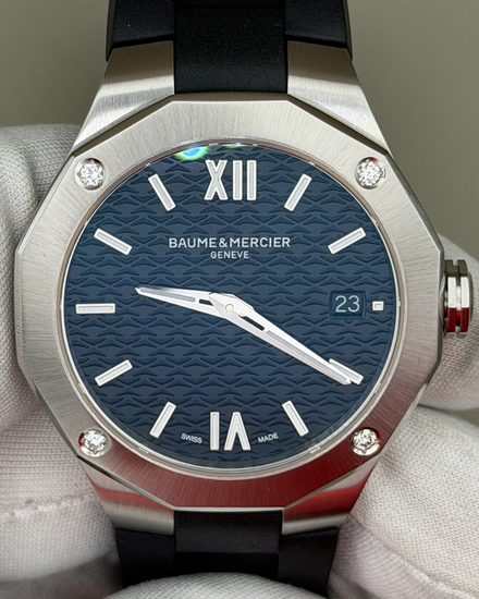 No Reserve - 2021 Baume & Mercier Riviera 36MM Quartz Black Dial Rubber Strap (M0A10613)