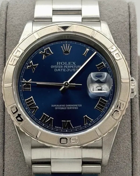 2004 Rolex Datejust Turn-O-Graph 36MM Blue Dial Oyster Bracelet  (16264)