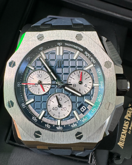 2023 Audemars Piguet Royal Oak Offshore Chronograph 43MM Blue Dial Rubber Strap (26420TI.OO.A027CA.01)