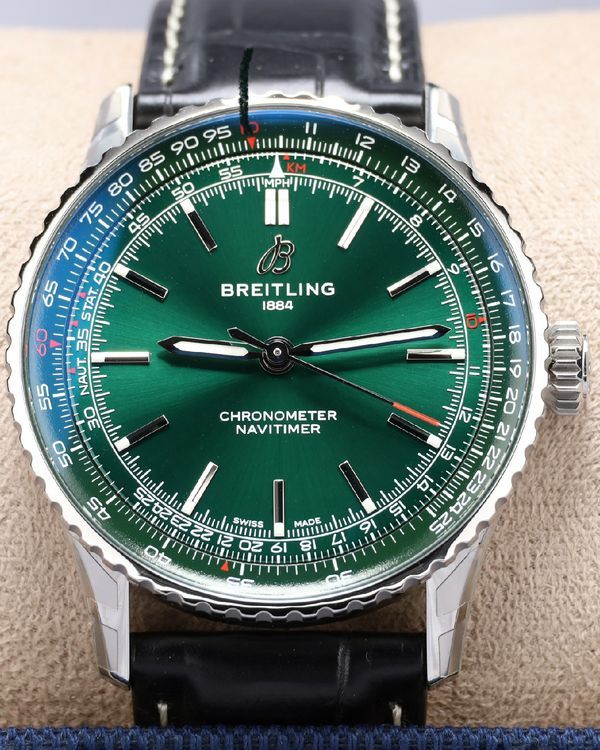2024 Breitling Navitimer 41MM Green Dial Leather Strap (A17329371L1P1)