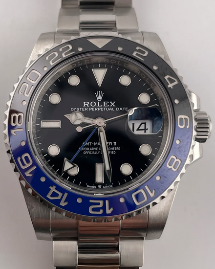 2024 Rolex GMT-Master II "Batman" 40MM Black Dial Oyster Bracelet (126710BLNR)