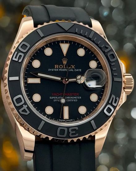 2019 Rolex Yacht-Master 40MM Black Dial Oysterflex Strap (116655)