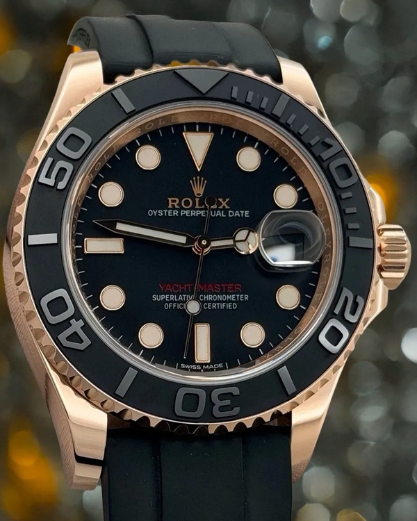 2019 Rolex Yacht-Master 40MM Black Dial Oysterflex Strap (116655)