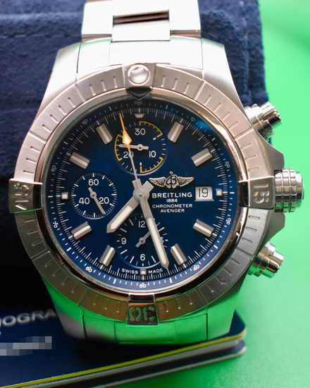 2021 Breitling Avenger Chronograph 45MM Blue Dial Steel Bracelet (A13317101C1A1)