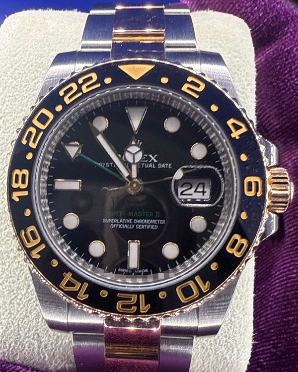 2016 Rolex GMT-Master II 40MM Black Dial Two-Tone Oyster Bracelet (116713)