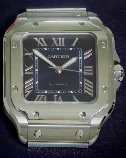 2025 Cartier Santos de Cartier 35.1MM Blue Dial Steel Bracelet (WSSA0063)