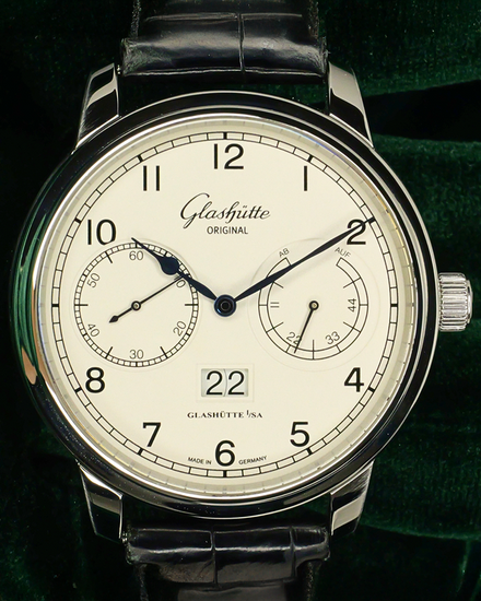 2013 Glashütte Original Senator Panorama Observer 44MM White Dial Leather Strap (100-14-05-02-05)
