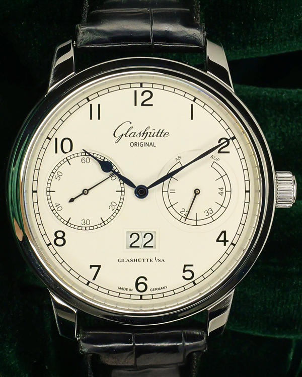 2013 Glashütte Original Senator Panorama Observer 44MM Silver Dial Leather Strap (100-14-05-02-04)