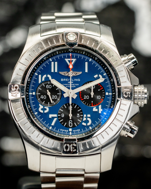 No Reserve - 2021 Breitling Avenger B01 Chronograph L.E. 45MM Blue Dial Steel Bracelet (AB0182)