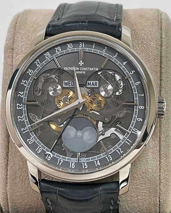 2022 Vacheron Constantin Traditionnelle Complete Calendar Openface 41MM Skeleton Dial Leather Strap (4020T/000G-B655)