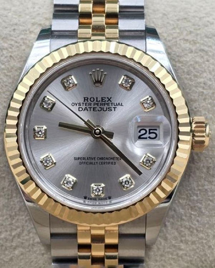 2023 Rolex Lady-Datejust 28MM Silver Dial Two-Tone Jubilee Bracelet (279173)