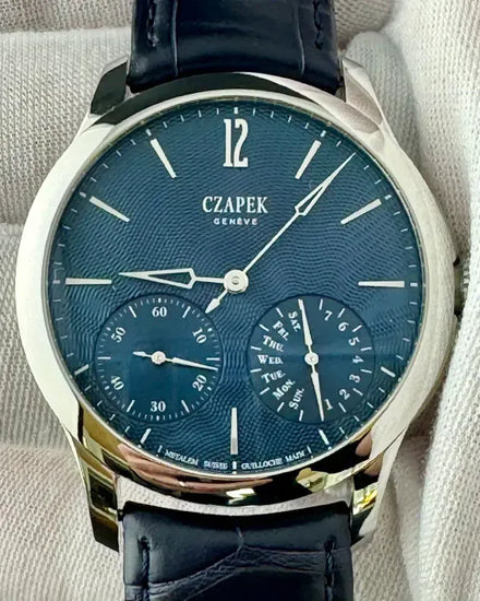 2023 Czapek & Cie Quai Des Bergues "Blue Aurora" L.E. 42.5MM Blue Dial Leather Strap (Blue Aurora)