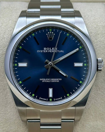 2019 Rolex Oyster Perpetual 39MM Blue Dial Oyster Bracelet (114300)