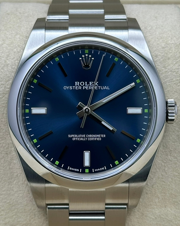 2019 Rolex Oyster Perpetual 39MM Blue Dial Oyster Bracelet (114300)