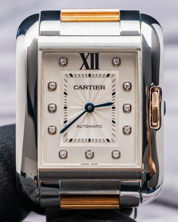 Cartier Tank Anglaise 39.2MM Silver Dial Two-Tone Bracelet (WT100034)