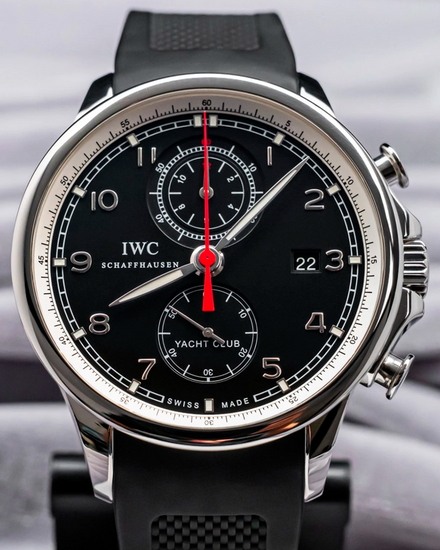 IWC Schaffhausen Portugieser Yacht Club Chronograph 45.4MM Black Dial Rubber Strap (IW390210)