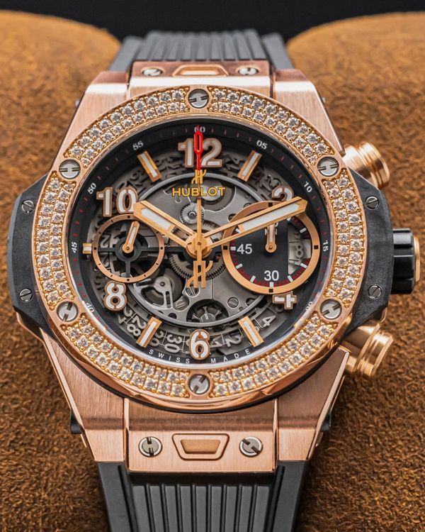 Hublot Big Bang Unico King Gold 42MM Black Dial Rubber Strap (441.OX.1180.RX.1104)