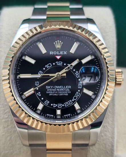 2019 Rolex Sky-Dweller 42MM Black Dial Two-Tone Oyster Bracelet (326933)