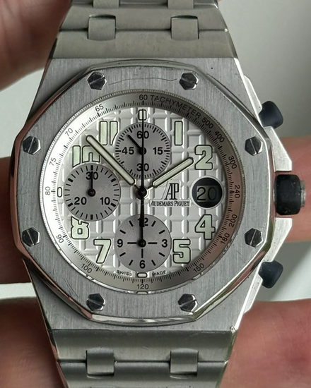 2006 Audemars Piguet Royal Oak Offshore Chronograph 42MM White Dial Steel Bracelet (25940SK.OO.D002CA.02.A)