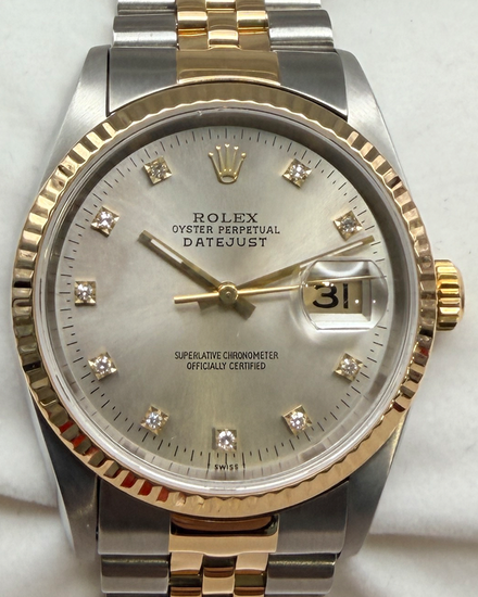 Rolex Datejust 36MM Silver Dial Two-Tone Jubilee Bracelet (16233)