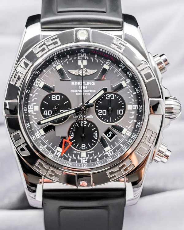 Breitling Chronomat GMT 47MM Blackeye Grey Dial Rubber Strap (AB041012/F556)