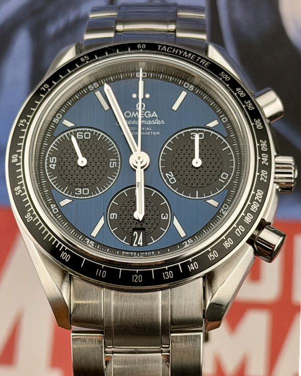2017 Omega Speedmaster Racing 40MM Blue Dial Steel Bracelet (326.30.40.50.03.001)