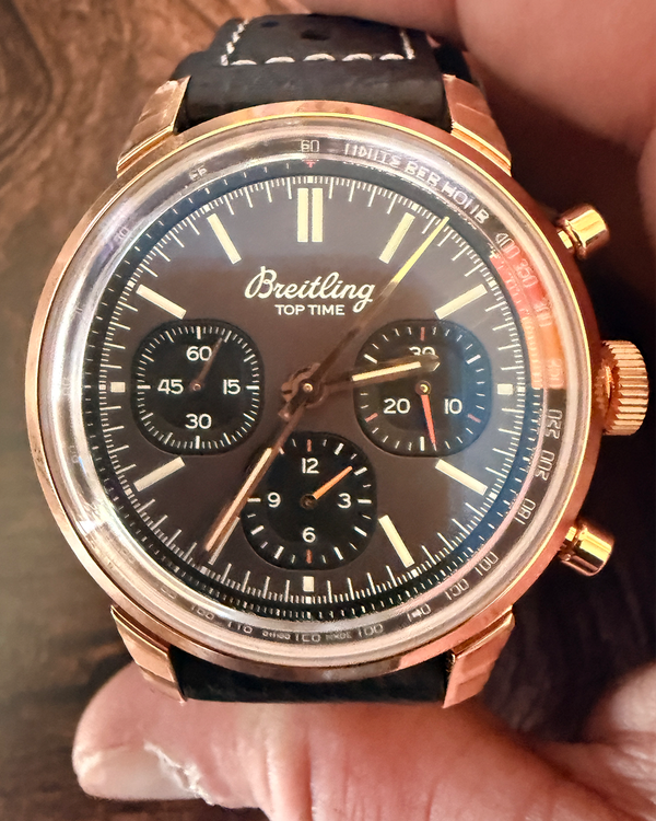 2026 Breitling Top Time B01 Chronograph 41MM Brown Dial Leather Strap (RB0176)