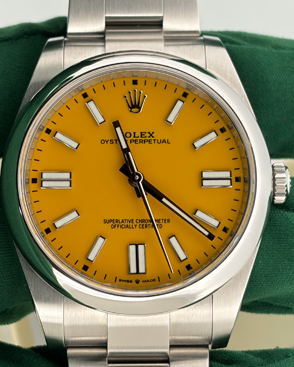 2021 Rolex Oyster Perpetual 41MM Yellow Dial Oyster Bracelet (124300)