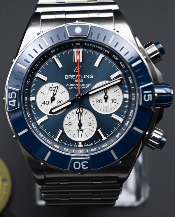 2024 Breitling Chronomat B01 44MM Blue Dial Steel Bracelet (AB0136)