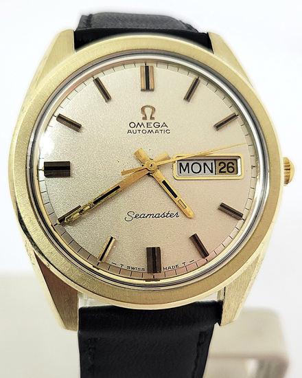 Omega Seamaster Vintage 36.5MM Off-White Dial Aftermarket Leather Strap (168.028)
