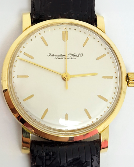 IWC Schaffhausen Vintage 33MM White Dial Aftermarket Leather Strap (R1405)