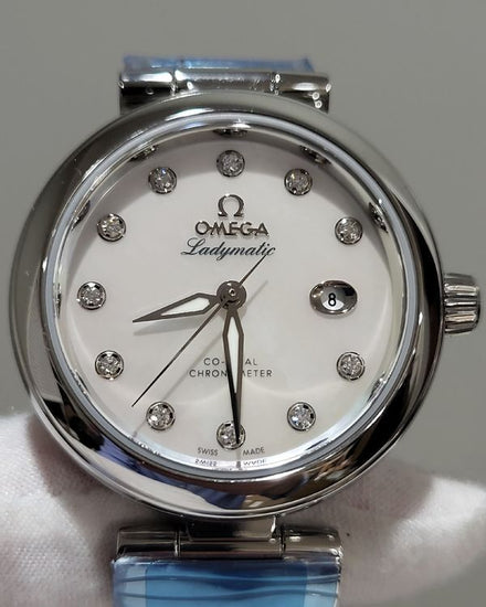Omega De Ville Ladymatic 34MM Mother of Pearl Dial Leather Strap (425.32.34.20.55.002)