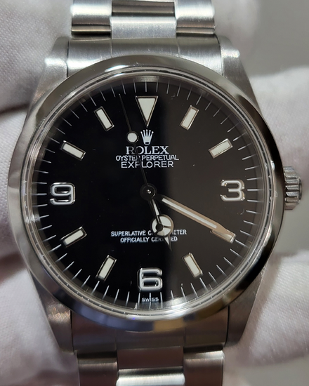 No Reserve - 1999 (A Serial) Rolex Explorer 36MM Black "Swiss Only" Dial Oyster Bracelet (14270)