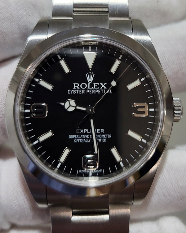 No Reserve - 2010 Rolex Explorer 39MM Black Dial Oyster Bracelet (214270)