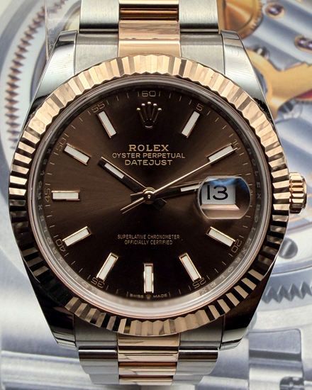 2023 Rolex Datejust 41MM Chocolate Dial Two-Tone Oyster Bracelet (126331)