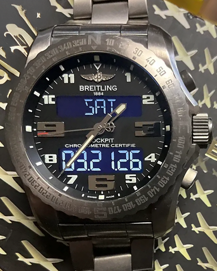 2021 Breitling Cockpit B50 46MM Quartz Black Dial Titanium Bracelet (EB5010)