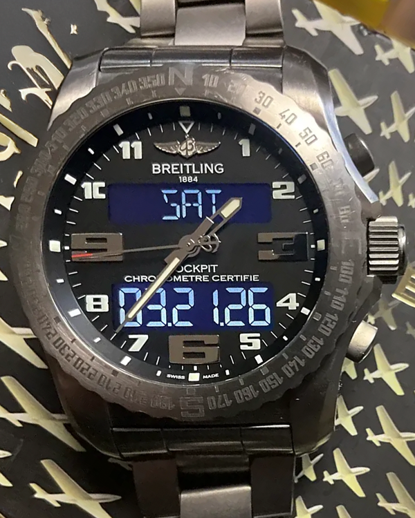 2021 Breitling Cockpit B50 46MM Quartz Black Dial Textile Strap (EB5010)