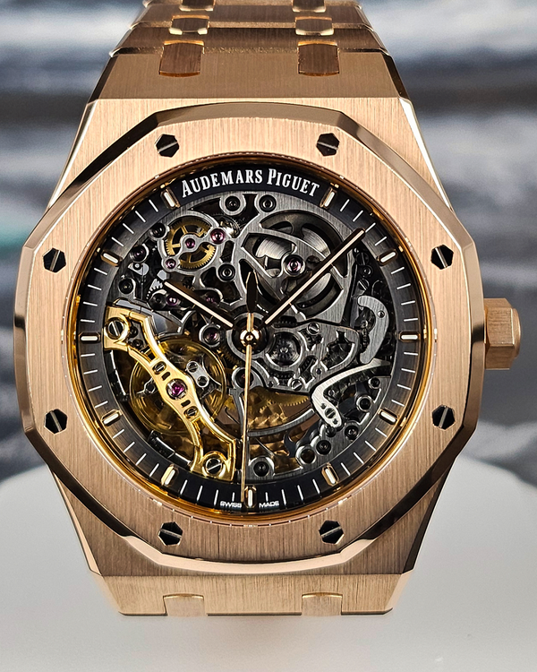 2016 Audemars Piguet Royal Oak Double Balance Wheel Openworked 41MM Skeleton Dial Rose Gold Bracelet (15407OR.OO.1220OR.01)
