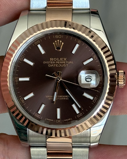 2018 Rolex Datejust 41MM Chocolate Dial Two-Tone Oyster Bracelet (126331)