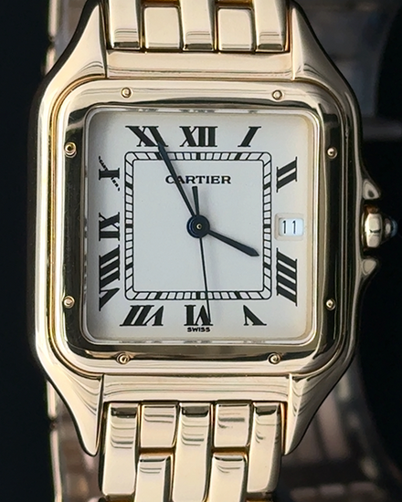 2005 Cartier Panthère De Cartier 27MM Quartz White Dial Yellow Gold Bracelet (1060 2)