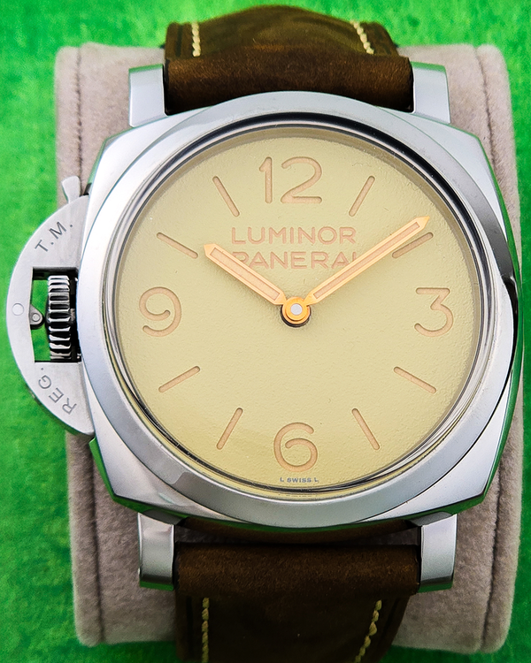 2020 Luminor 1950 Left-Handed 3 Days 47MM Beige Dial Leather Strap (PAM01075)