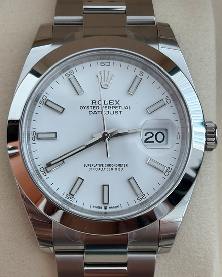 2026 Rolex Datejust 41MM White Dial Oyster Bracelet (126300)