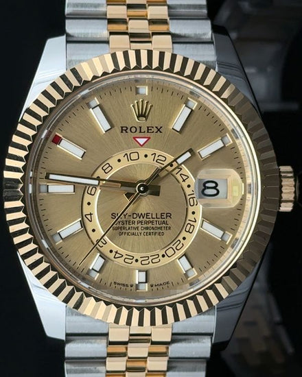 2024 Rolex Sky-Dweller 42MM Champagne Dial Two-Tone Jubilee Bracelet (336933)