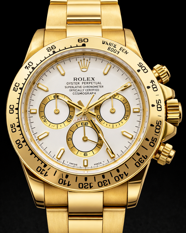 1995 Rolex Cosmograph Daytona 40MM White Dial Yellow Gold Oyster Bracelet (16528)