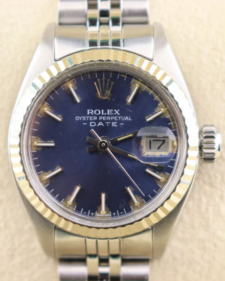 No Reserve - 1979 Rolex Lady-Datejust 26MM Blue Dial Jubilee Bracelet (6917)