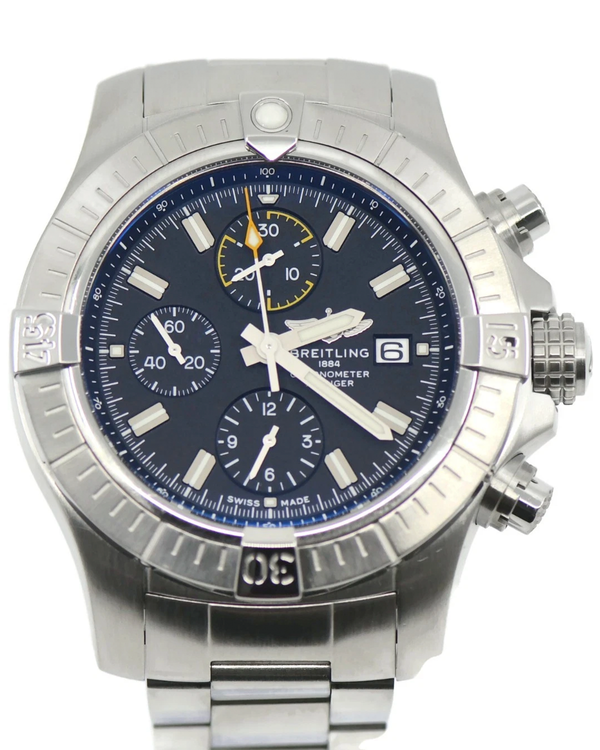 2022 Breitling Avenger Chronograph 45MM Black Dial Steel Bracelet (A13317)