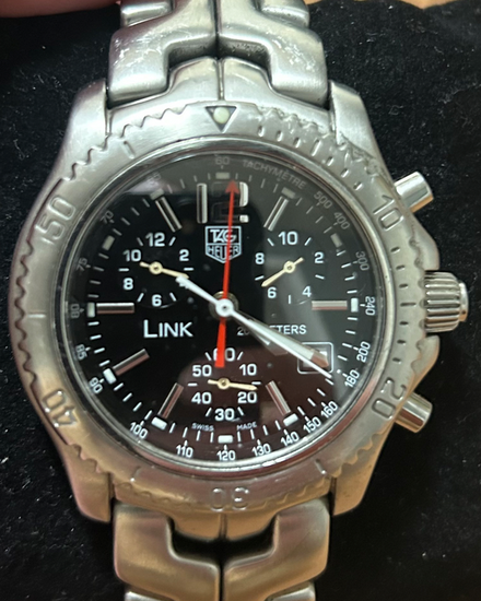 2001 Tag Heuer Link 41MM Quartz Black Dial Steel Bracelet (CT1111-0)